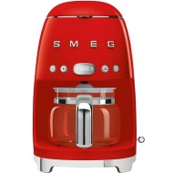 Smeg 50's Style Aesthetic Drip Coffee Machine, 12 Cups, Red