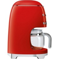 Smeg 50's Style Aesthetic Drip Coffee Machine, 12 Cups, Red