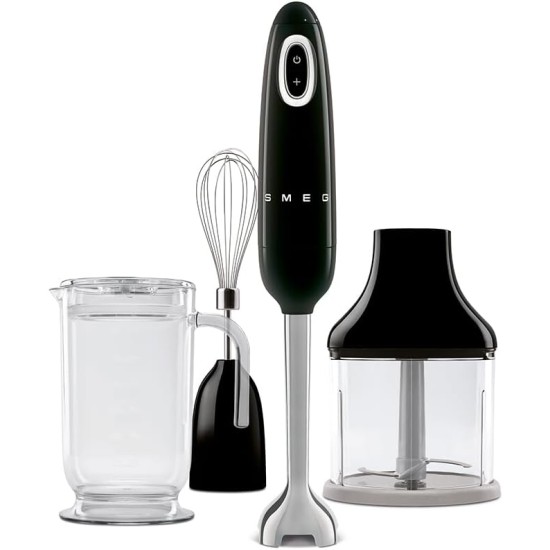 Smeg 700 Watts Hand Blender, Turbo Function & Flow blend Cutting System, Black