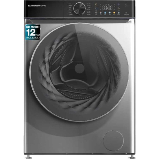 Campomatic 14 KG Front Load Washing Machine, 1400 RPM, 14 Programs, Black