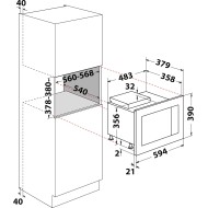 Whirlpool Built-In Microwave Oven, 900 Watts, 25 L, Black