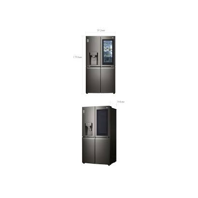 LG, Slim French Door InstaView™ Fridge, 423 L, Black