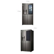 LG, Slim French Door InstaView™ Fridge, 423 L, Black