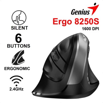 Genius Ergo Wireless Vertical Ergonomic Silent Mouse
