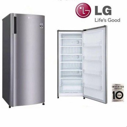 LG Inverter Freezer, 6 Shelves, 1 Drawer, Platinum Silver