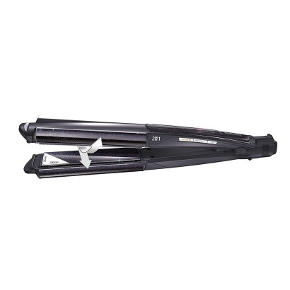 Babyliss 2 In 1 Hair Curler & Straightener, Wet & Dry, Black