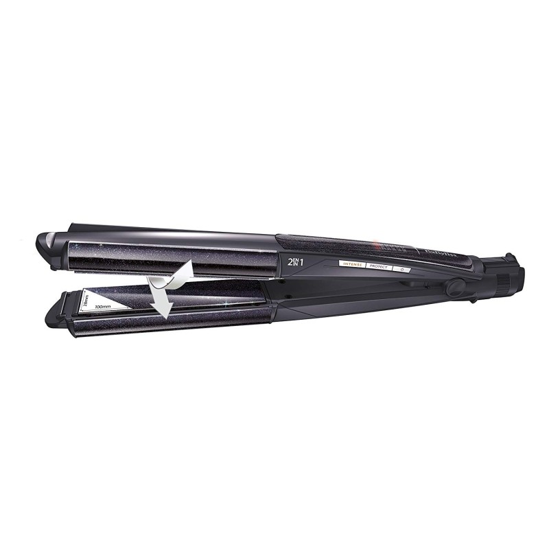 Babyliss 2 In 1 Hair Curler & Straightener, Wet & Dry, Black
