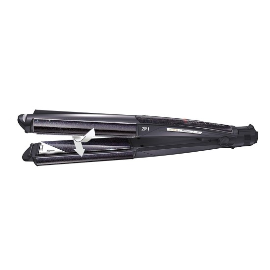 Babyliss 2 In 1 Hair Curler & Straightener, Wet & Dry, Black