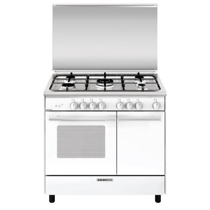 Glem Gas Oven With Gas Grill, 5 Burners, 90 CM, White