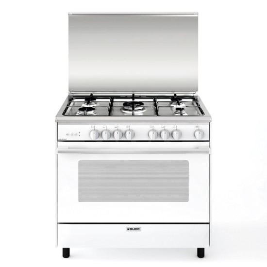 Glem Gas, Gas Oven With Gas Grill, 90 CM, White