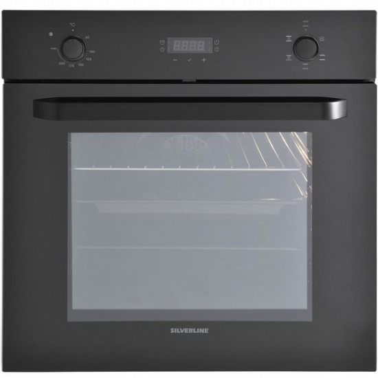 Silverline, Built-In Electric Oven, 69 L, 60 CM, Black
