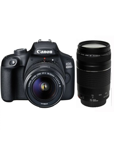 Canon, EOS 4000D, DSLR Camera And EF-S 18-55 mm F/3.5-5.6 III Lens, Black