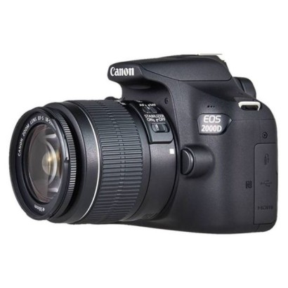 Canon EOS 2000D DSLR Camera, Black