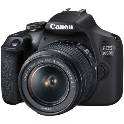 Canon EOS 2000D DSLR Camera, Black