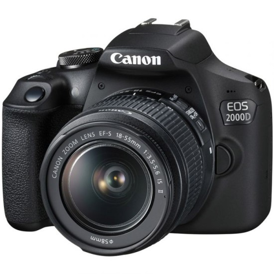 Canon EOS 2000D DSLR Camera, Black