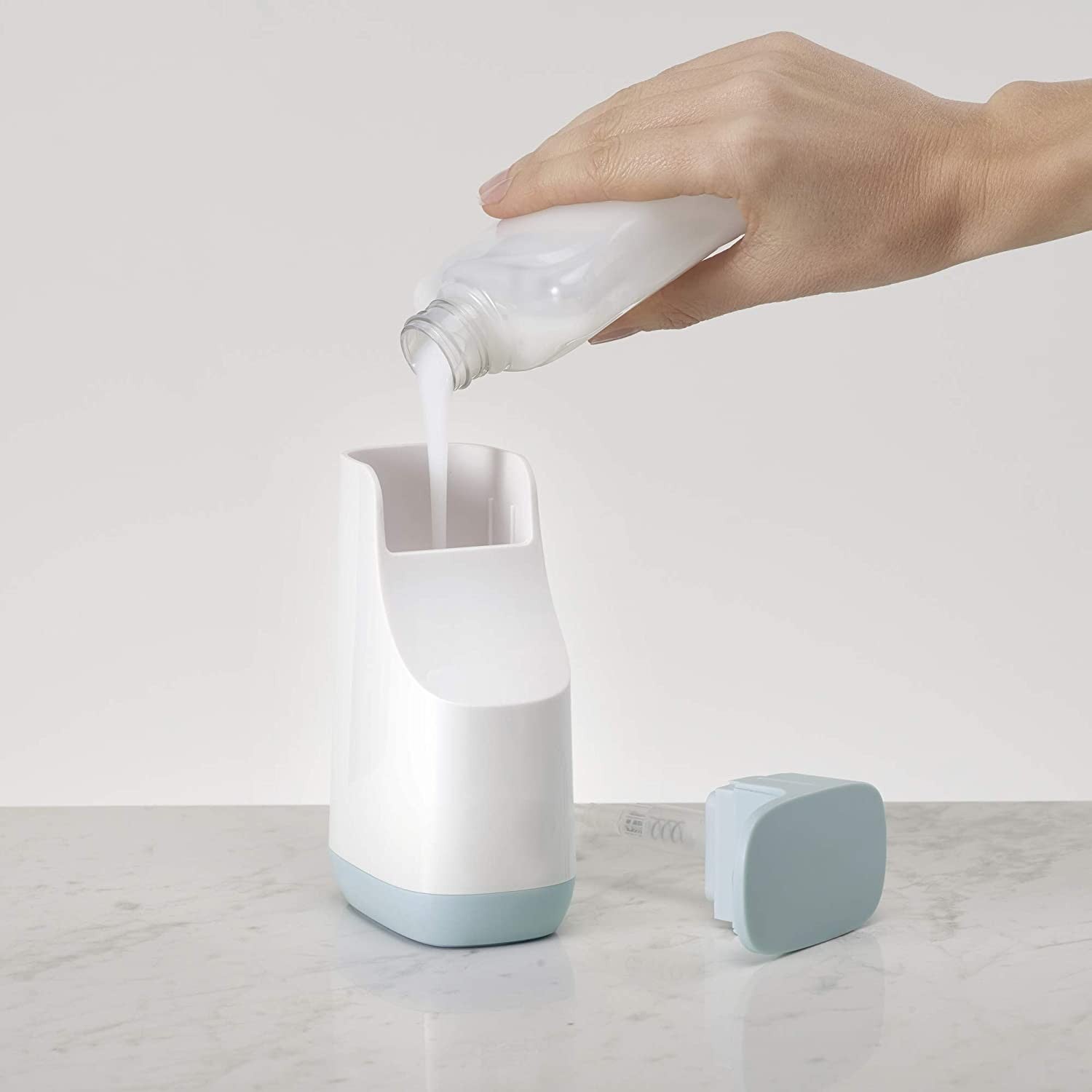 Joseph Joseph, Slim Compact Soap Dispenser, With Non-Drip Nozzle, Grey / Blue