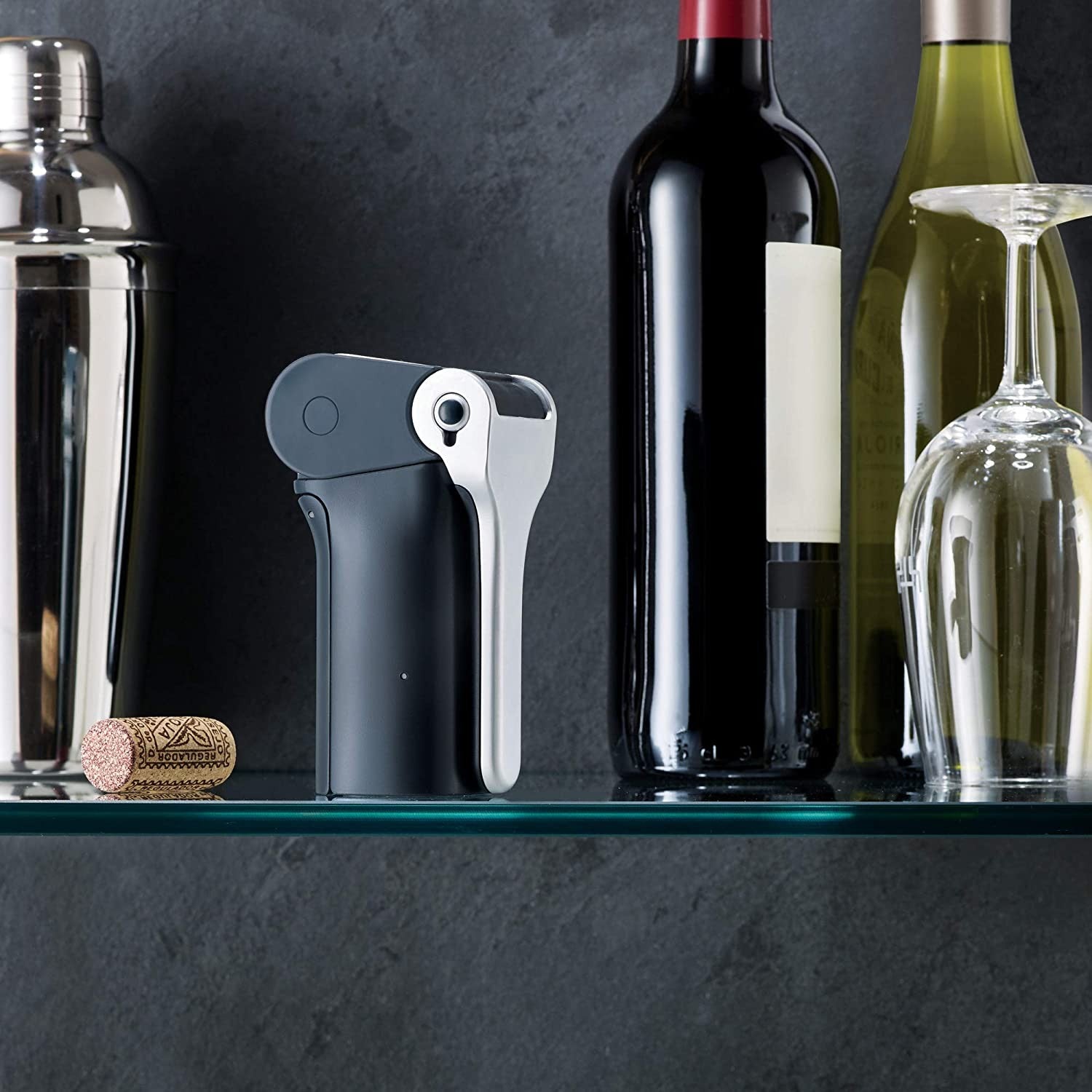Joseph Joseph, BarWise Compact Folding Lever Corkscrew Wine Opener with Foil Cutter, One-Size, Blue