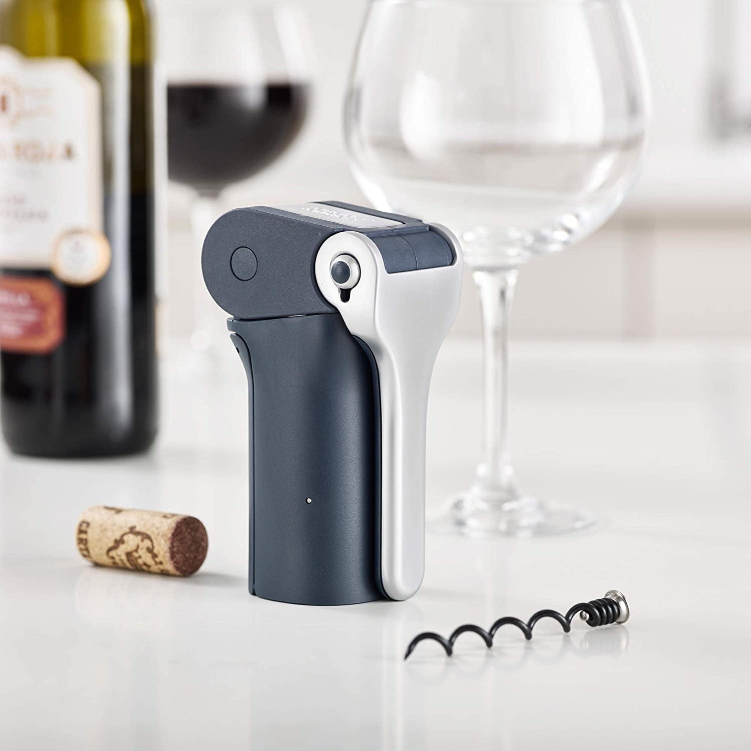 Joseph Joseph, BarWise Compact Folding Lever Corkscrew Wine Opener with Foil Cutter, One-Size, Blue
