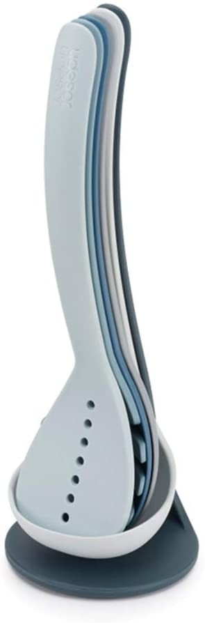 Joseph Joseph, Nest Utensils Compact Stacking Kitchen Tool Set with Magnetic Storage Stand Nylon, 5-piece, Editions, Sky Blue
