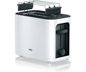 Braun, 2 Slice Toaster, Auto Shut Off, Defrost Function, White