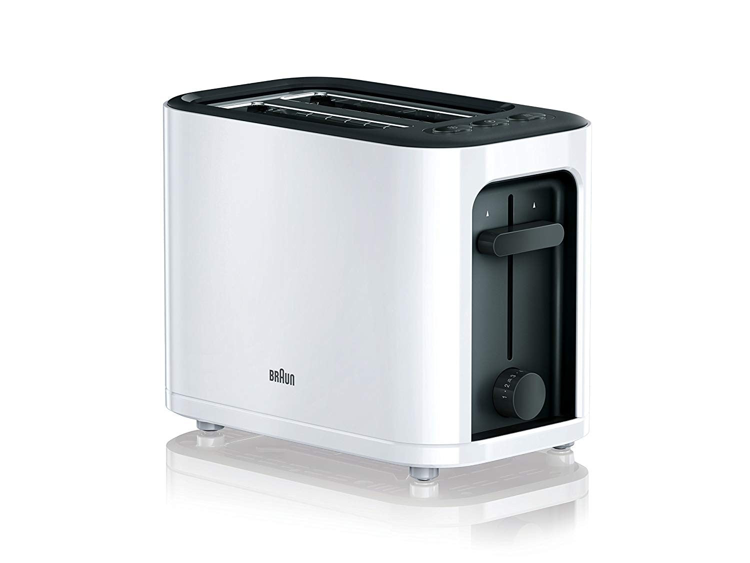 Braun, 2 Slice Toaster, Auto Shut Off, Defrost Function, White