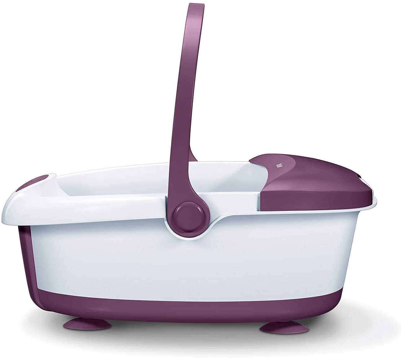 Beurer Foot Bath Spa, Water Tempering, Relaxing Vibration Massage & Bubble with Pedicure Attachments, 60 Watts, White