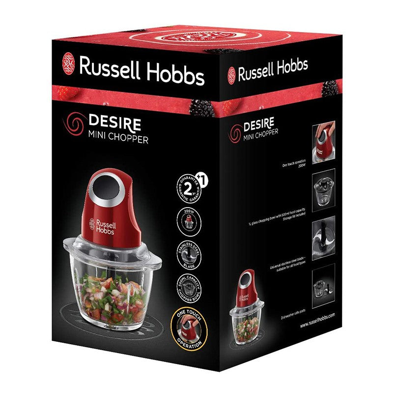 Russell Hobbs, Mini chopper Desire, 200 Watts, Red