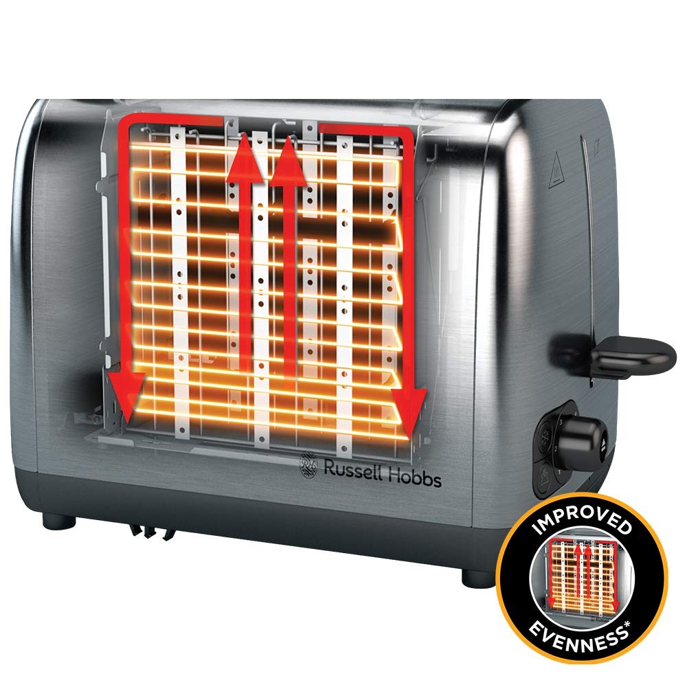 Russell Hobbs, Adventure Toaster, 2 Wide Slots, Stainless Steel