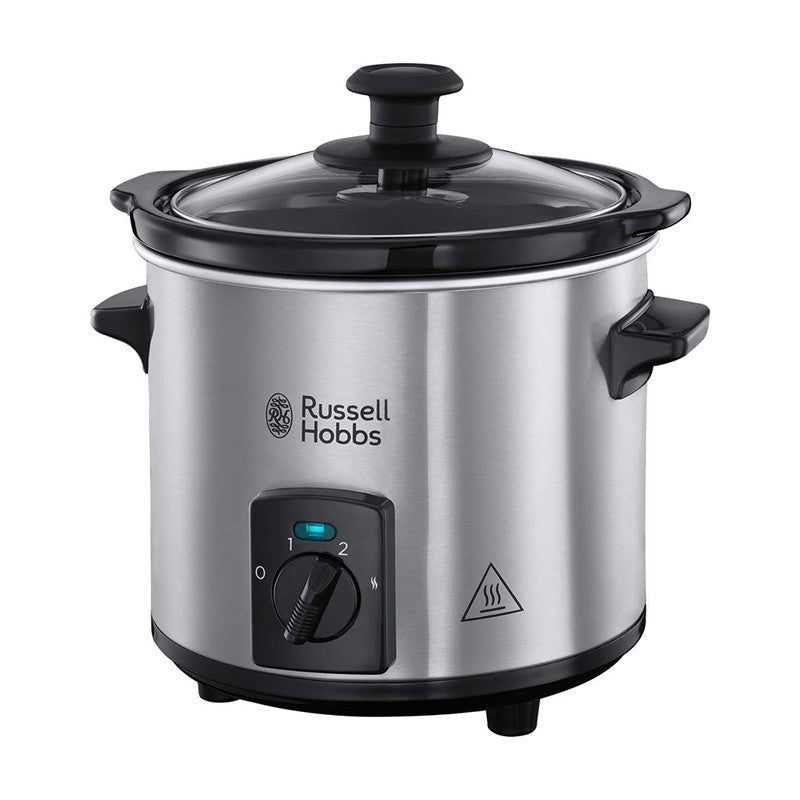 Russell Hobbs, Compact Home 2 Litre Small Slow Cooker, 110 Watts, Silver & Black