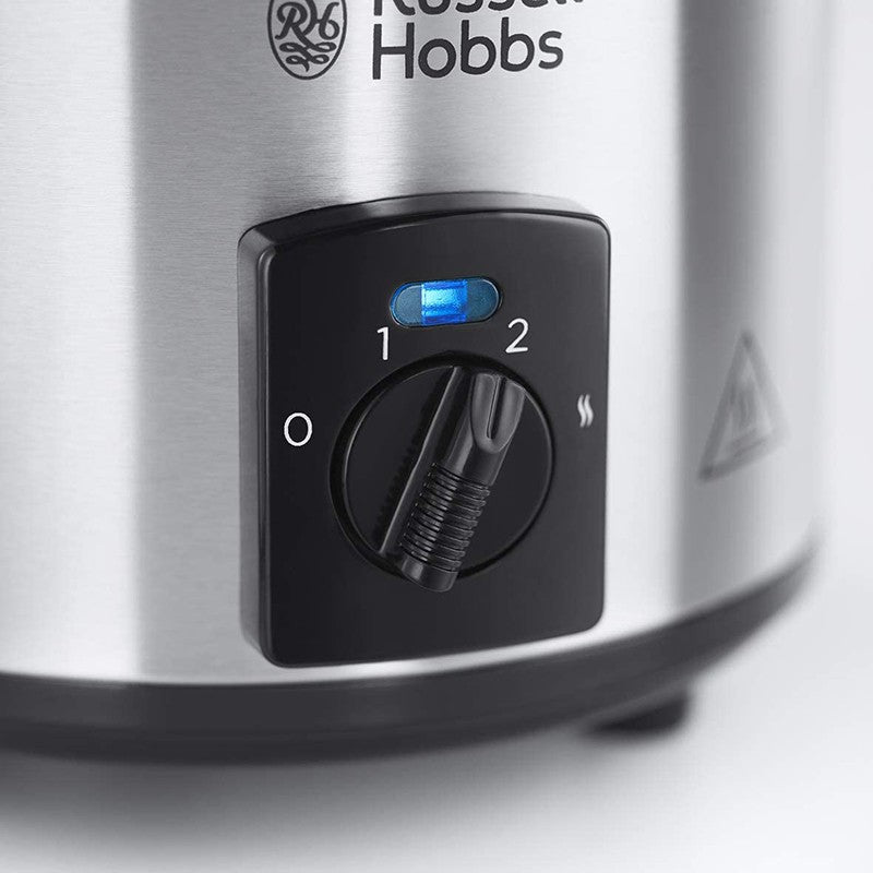 Russell Hobbs, Compact Home 2 Litre Small Slow Cooker, 110 Watts, Silver & Black