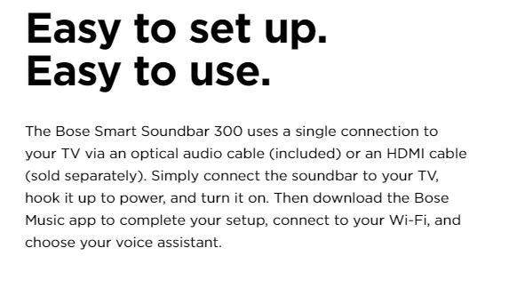 Bose, Smart Soundbar 300, Black
