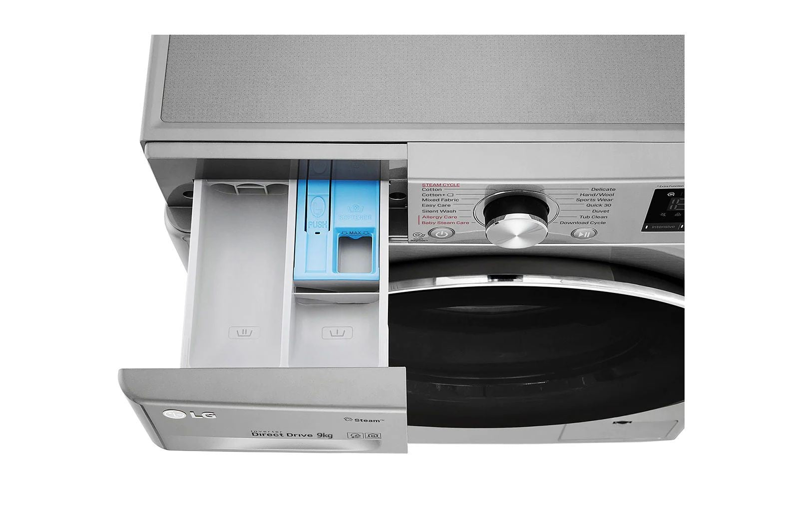LG WM 9/6 KGS DRYER 1400RPM SILVER GLASS DOOR AI DD
