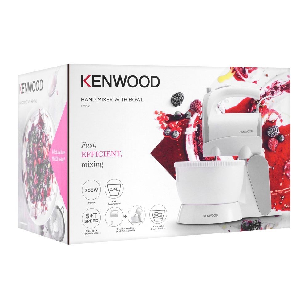 Kenwood, Hand Mixer With Bowl, 3000 Watts, 2.4 L, White