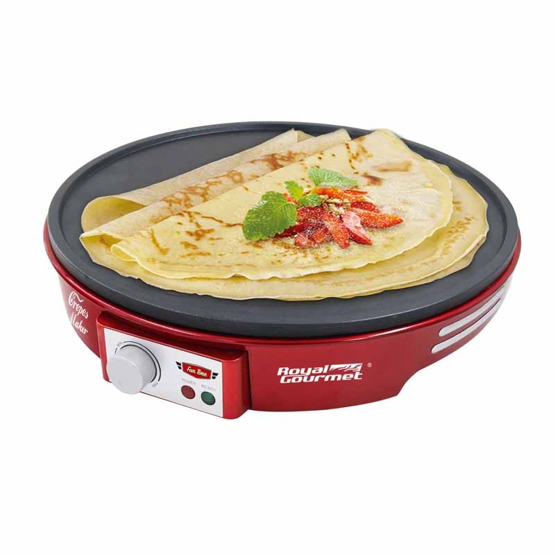 Royal Gourmet, Crepe Maker, 1000 Watts, Red