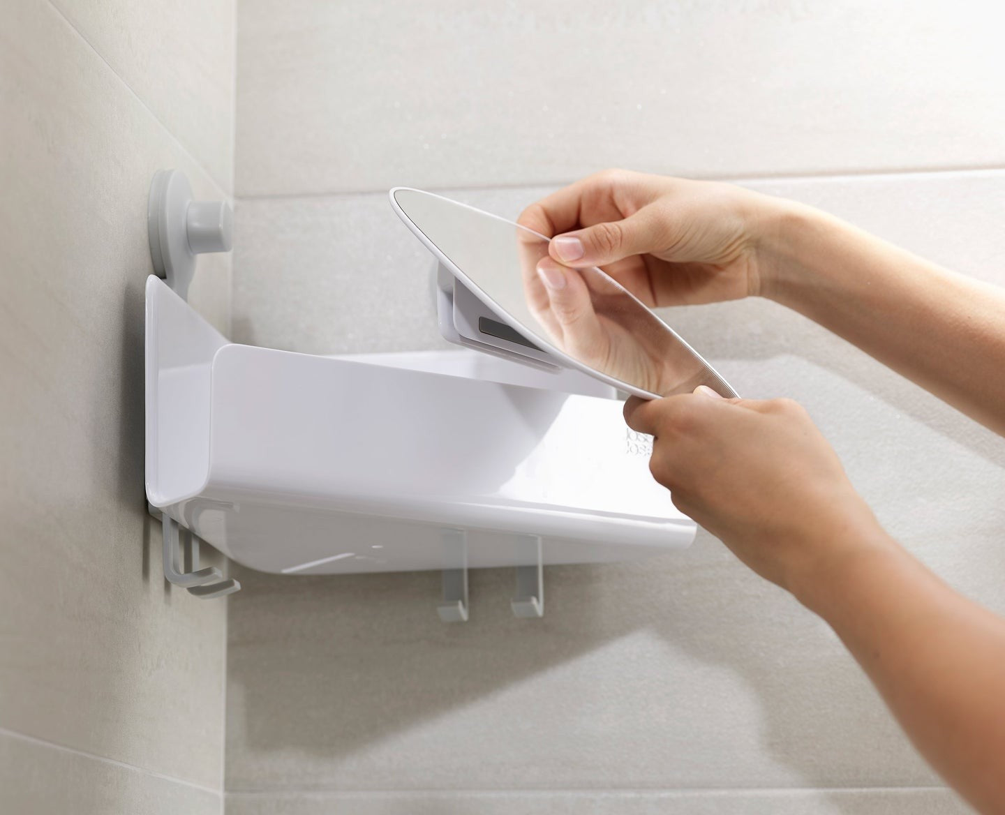 Joseph Joseph, EasyStore™ Corner Shower Shelf with Removable Mirror