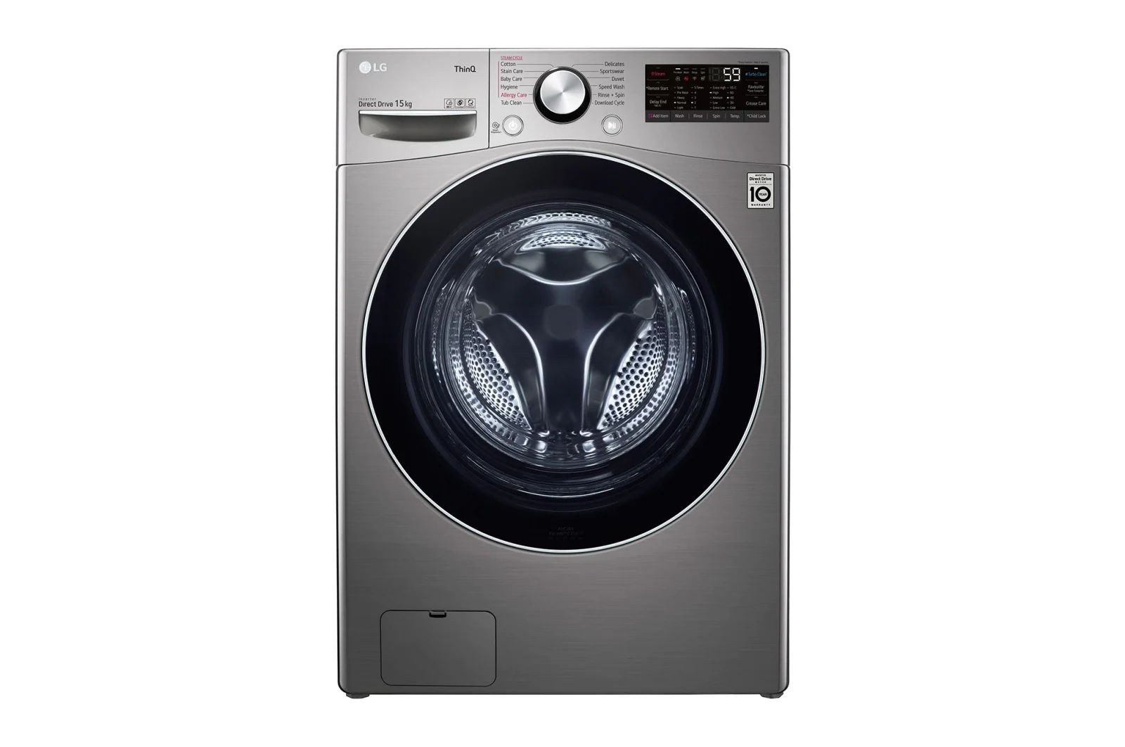 LG 15 KG Front Load Washing Machine, Silver