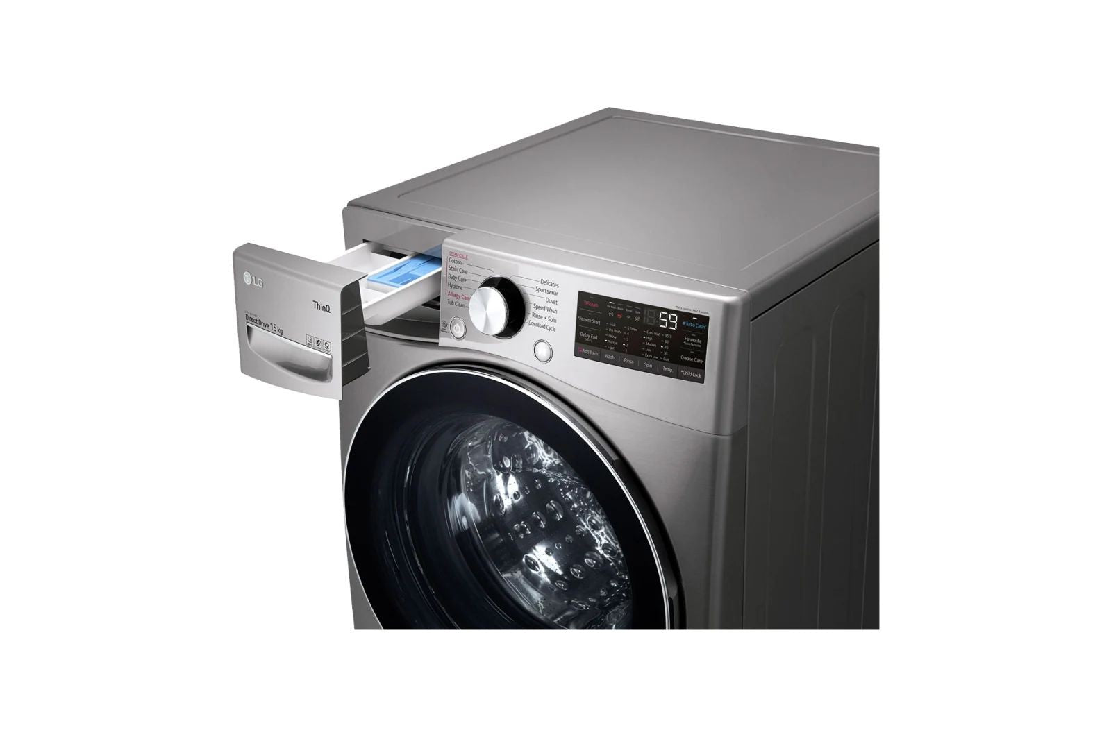 LG 15 KG Front Load Washing Machine, Silver