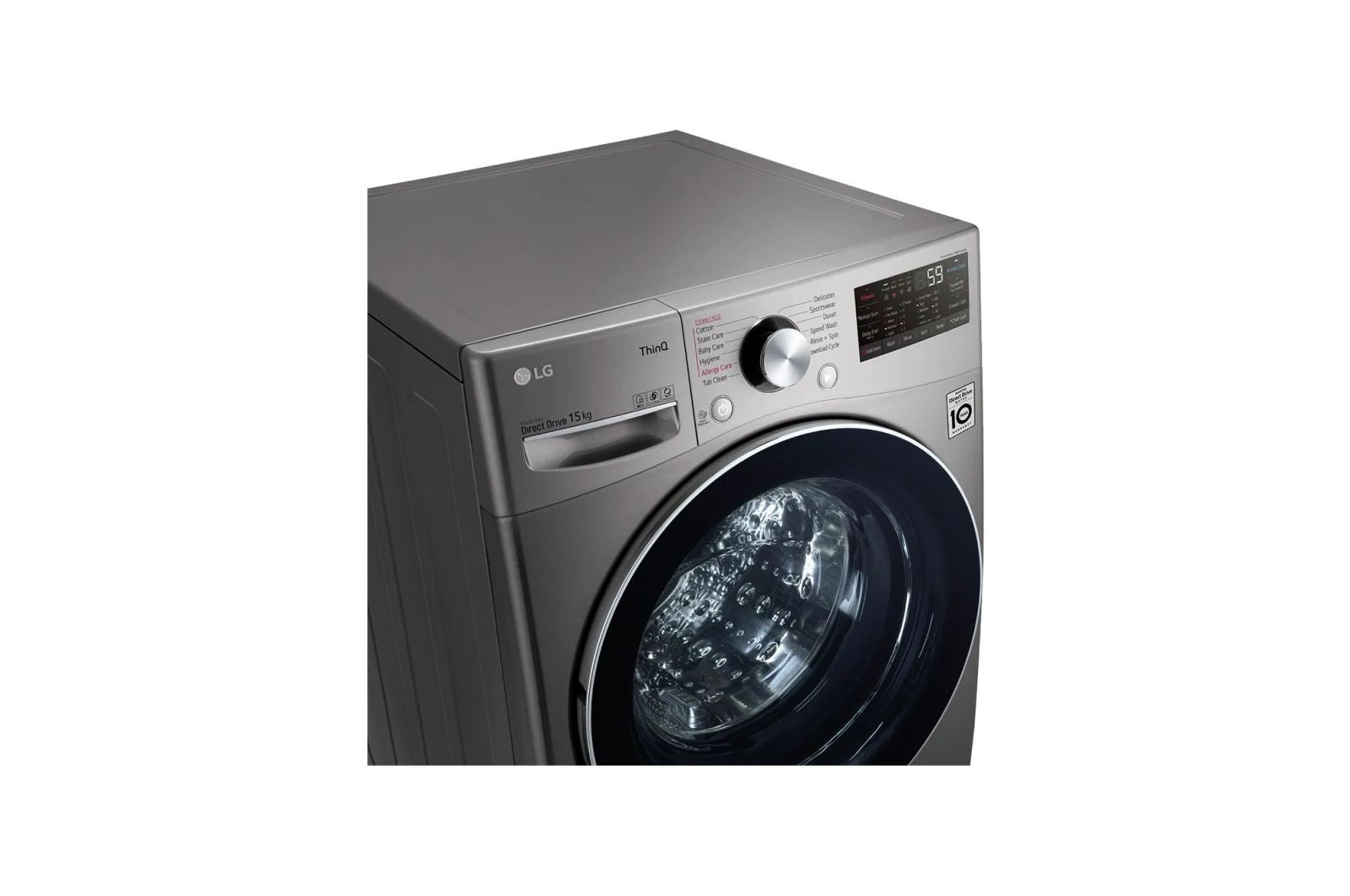 LG 15 KG Front Load Washing Machine, Silver