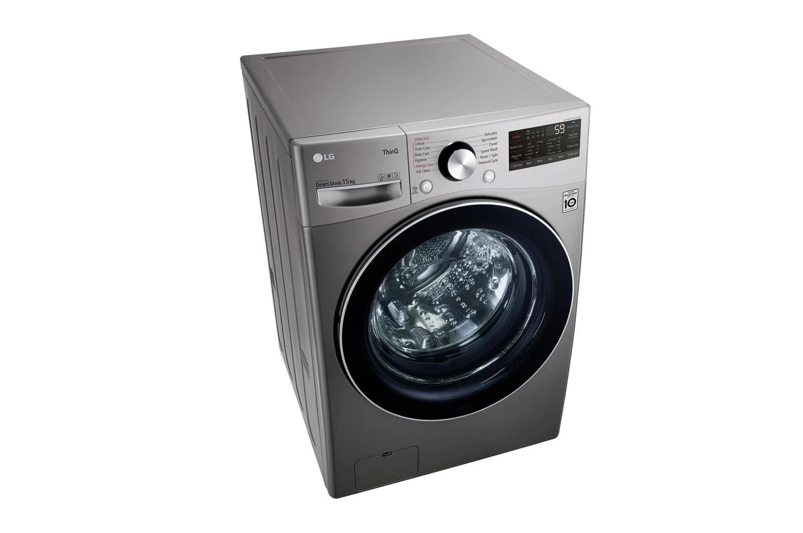 LG 15 KG Front Load Washing Machine, Silver
