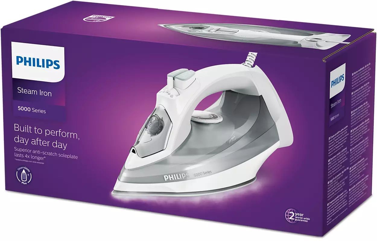 Philips, Series 5000 Steam Iron, 2400 Watts, Grey