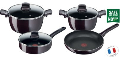 Tefal, G6 Resist Intense 12 Pieces Cooking Set, Dark Red