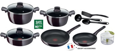 Tefal, G6 Resist Intense 12 Pieces Cooking Set, Dark Red
