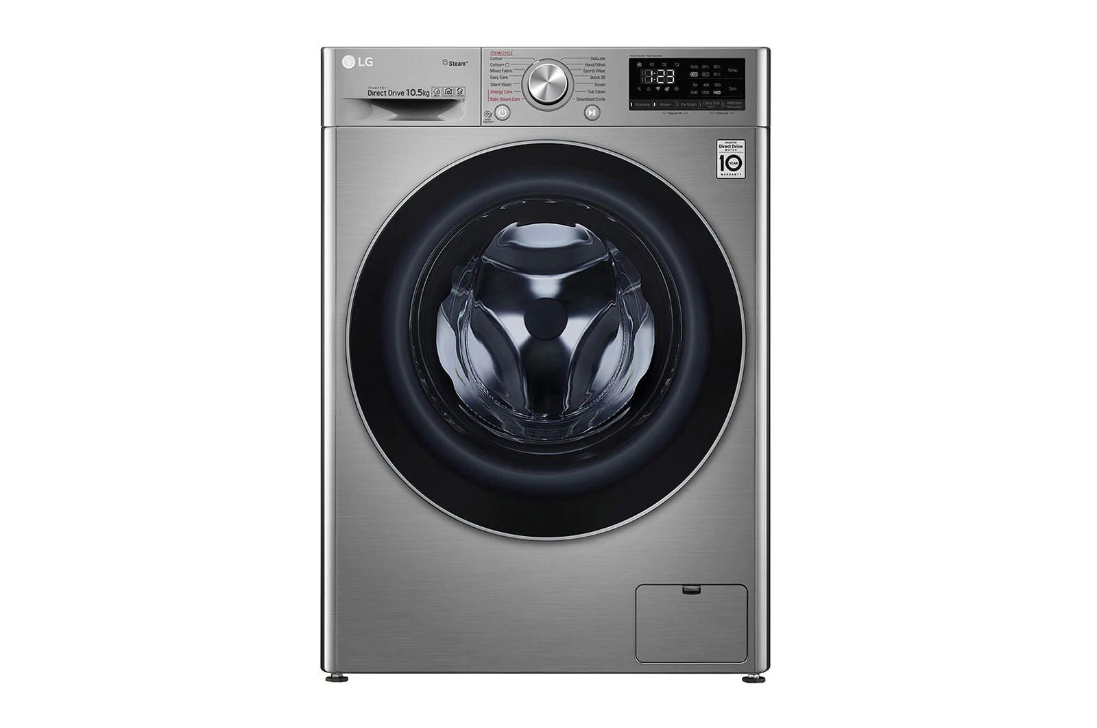 LG 10.5 KG Front Load Washing Machine, 1400 RPM, Silver