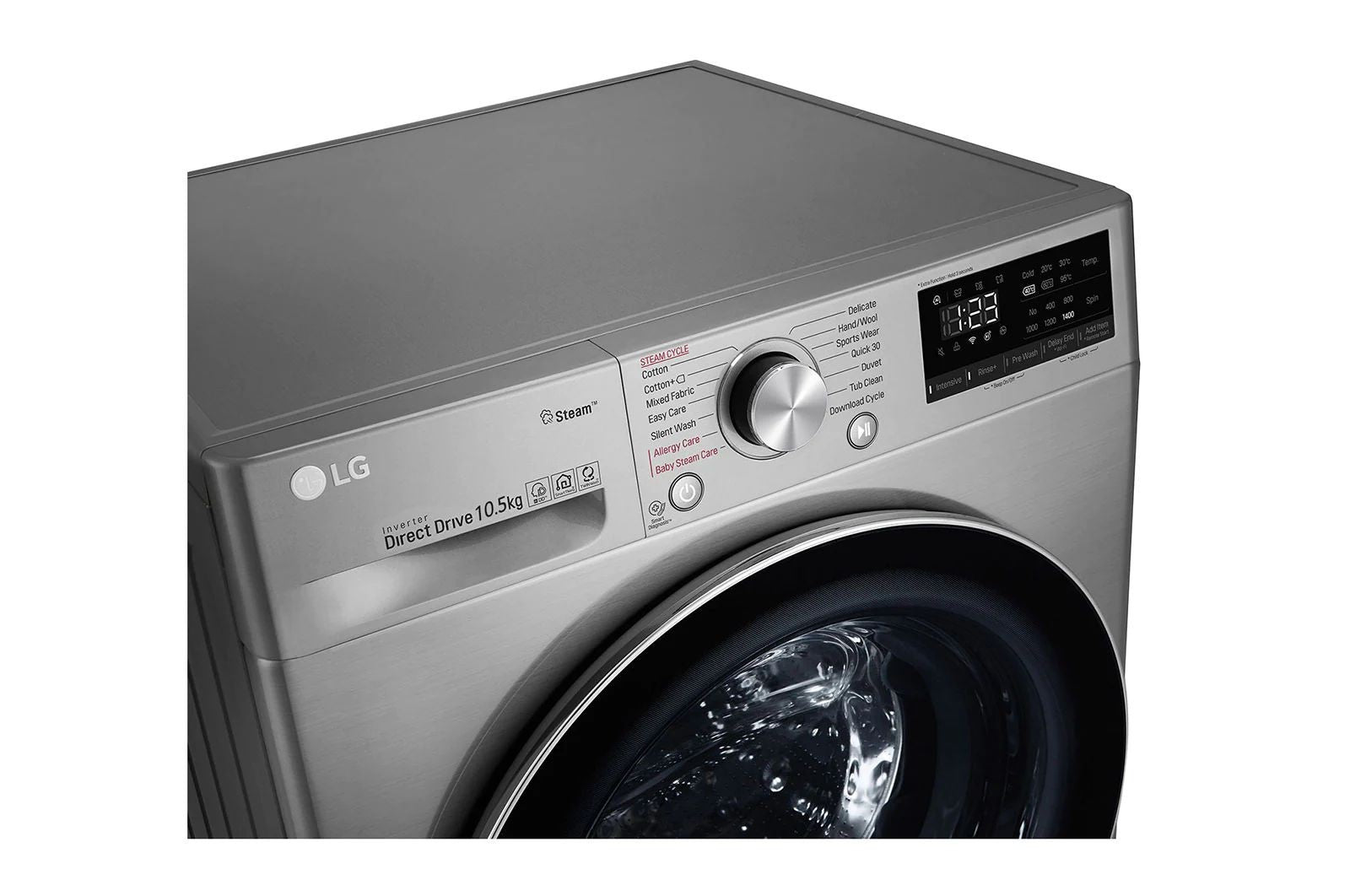 LG 10.5 KG Front Load Washing Machine, 1400 RPM, Silver
