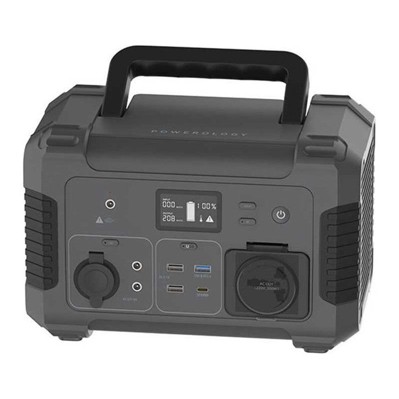 Powerology, Portable Power Generator, 140400 mAh, 500 Watts, Black