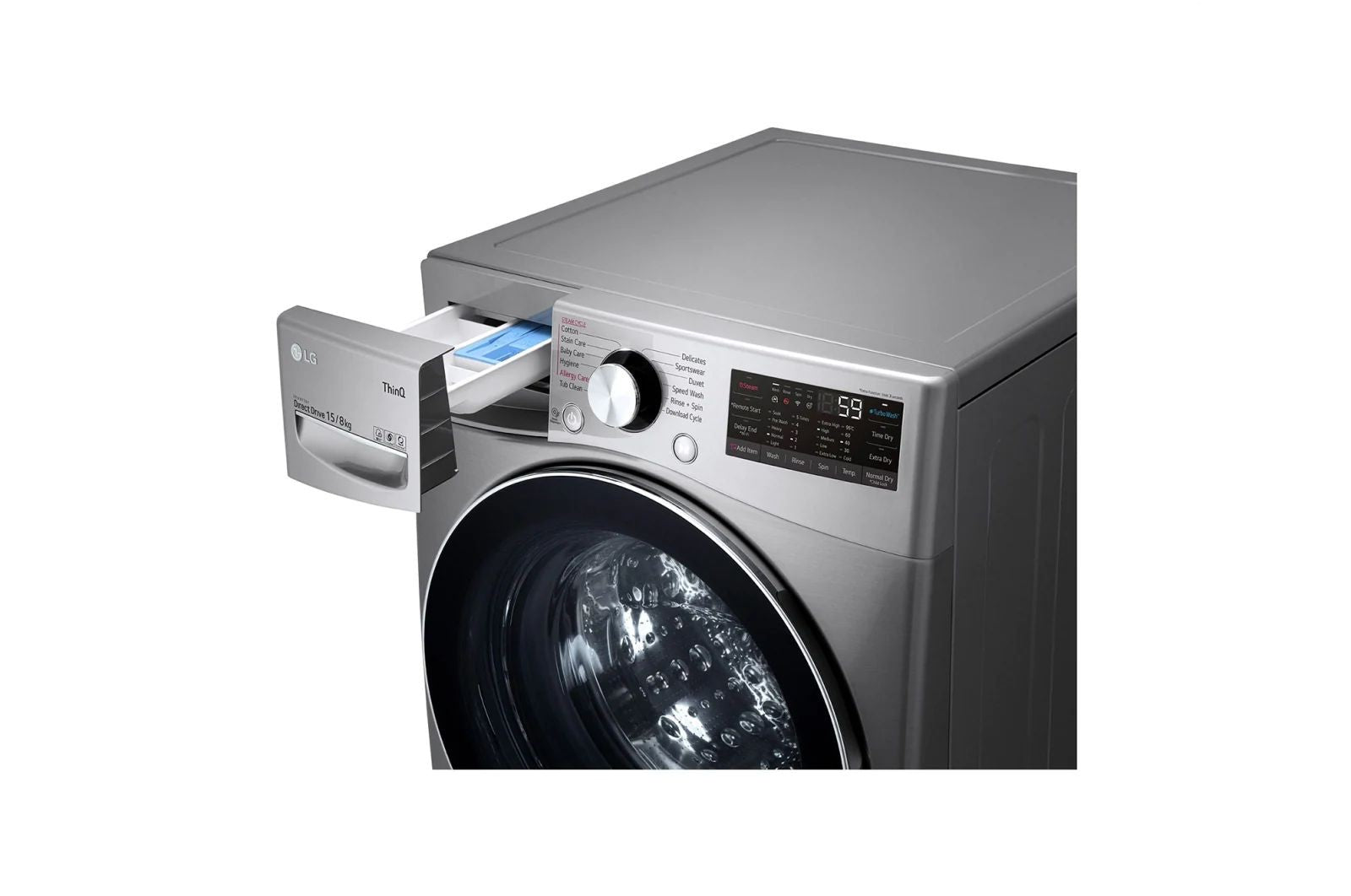 LG, Front Load Washer & Dryer, 15 KG /8 KG, Silver