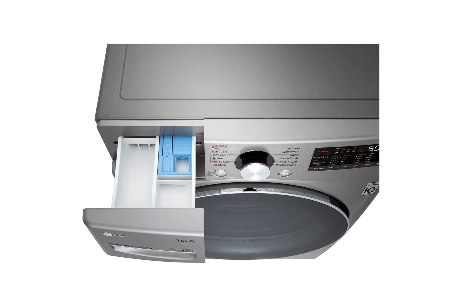 LG, Front Load Washer & Dryer, 15 KG /8 KG, Silver