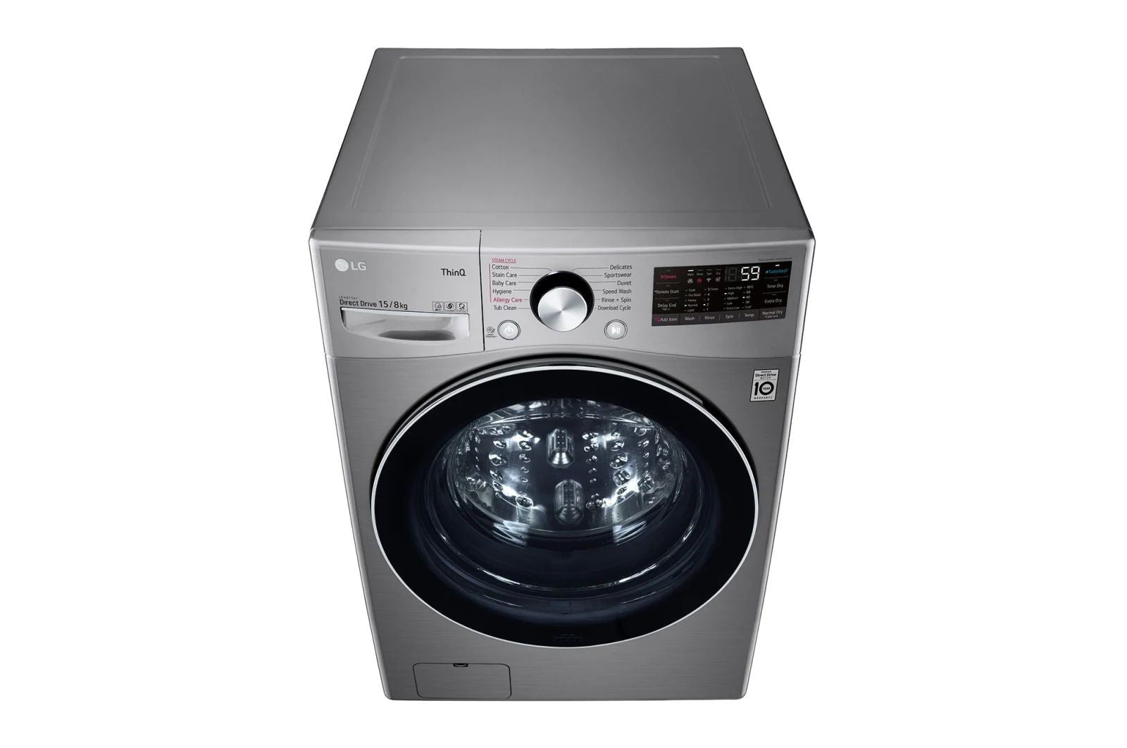 LG, Front Load Washer & Dryer, 15 KG /8 KG, Silver