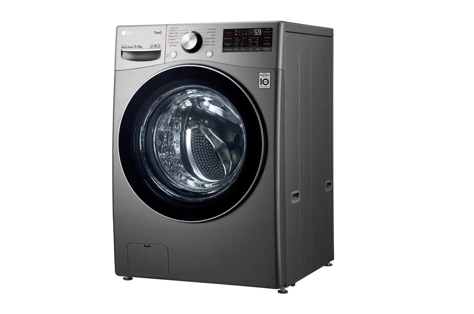 LG, Front Load Washer & Dryer, 15 KG /8 KG, Silver