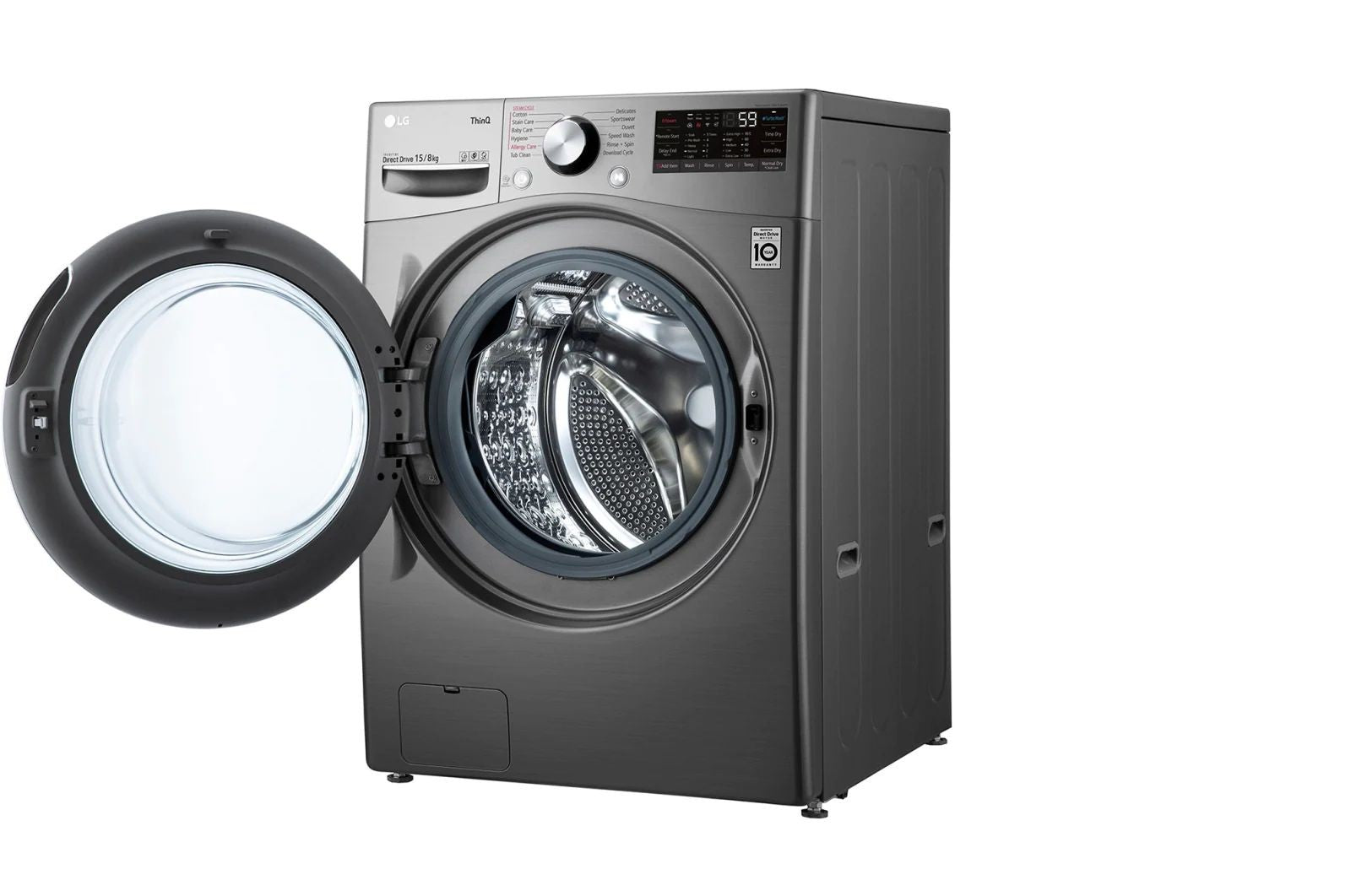 LG, Front Load Washer & Dryer, 15 KG /8 KG, Silver